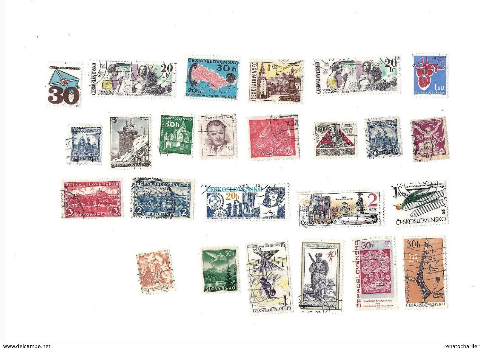 Collection De 90 Timbres Oblitérés. - Collezioni & Lotti