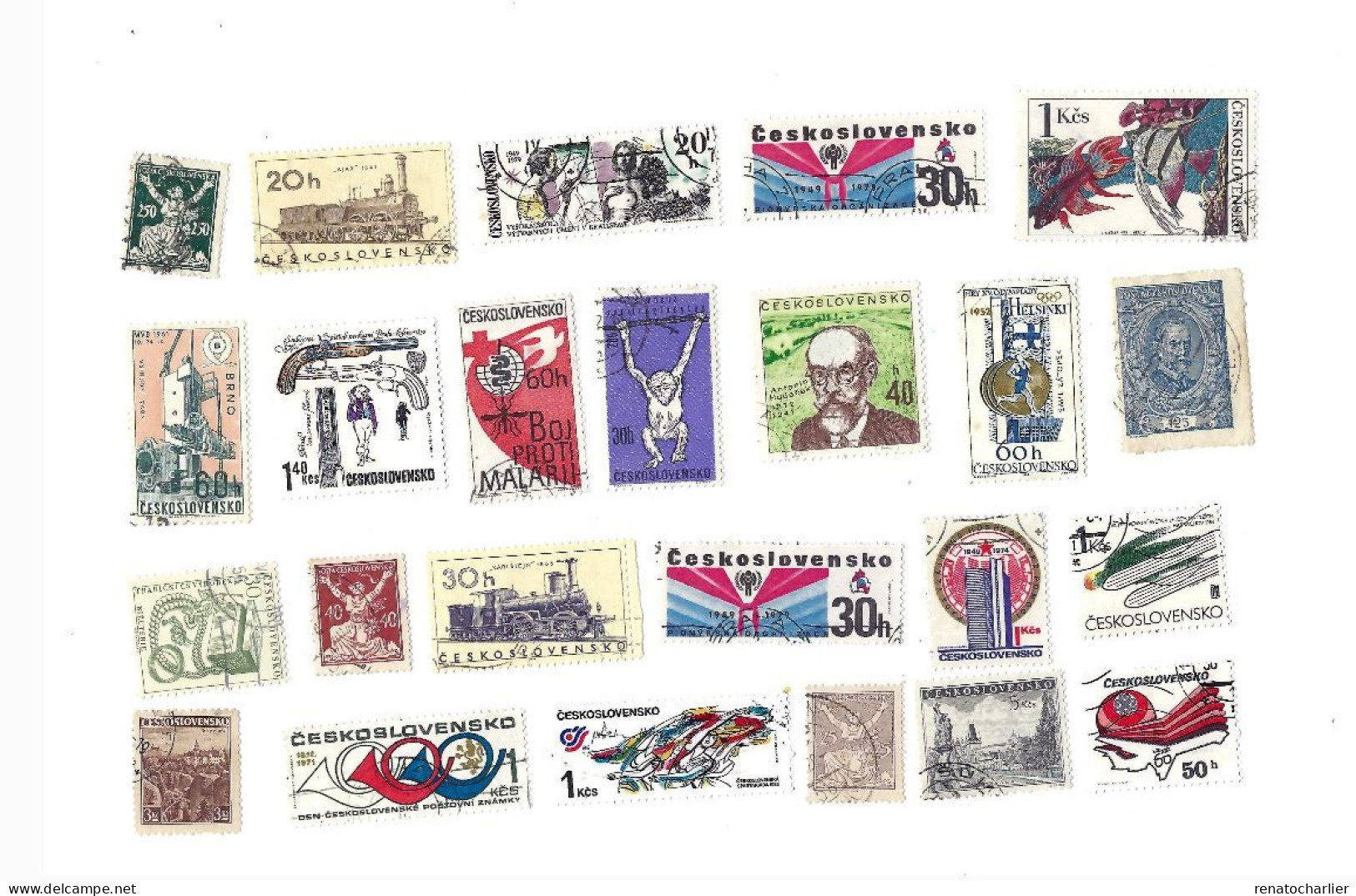 Collection De 90 Timbres Oblitérés. - Collezioni & Lotti