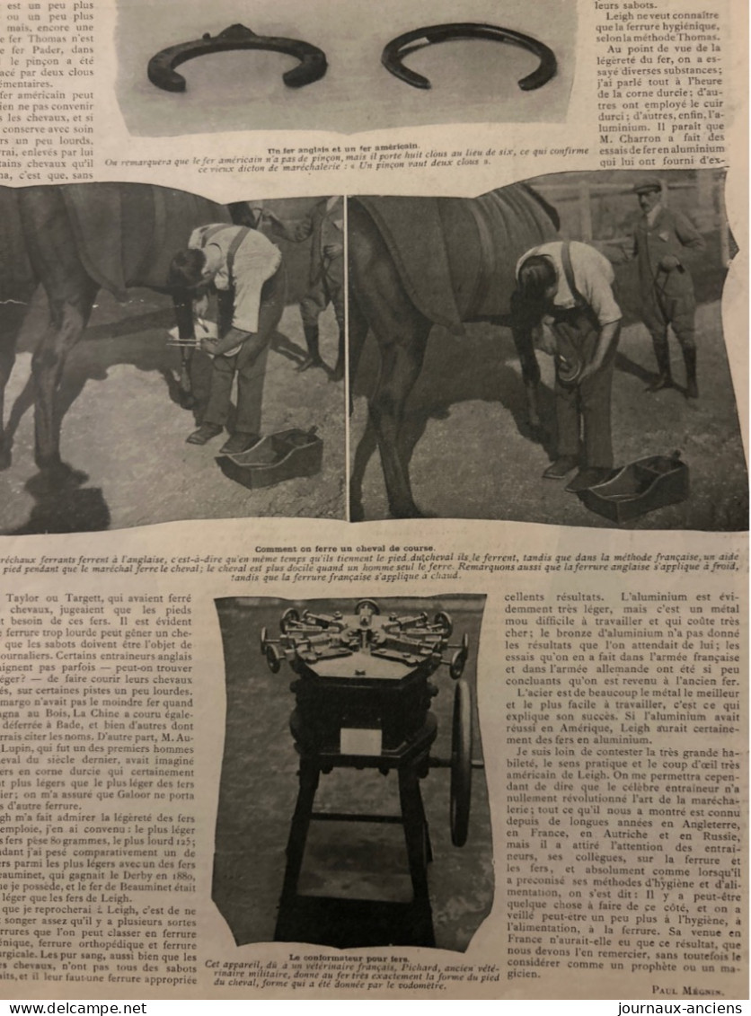 1903 LA FERRURE DES CHEVAUX DE COURSES - LA VIE AU GRAND AIR - Hipismo