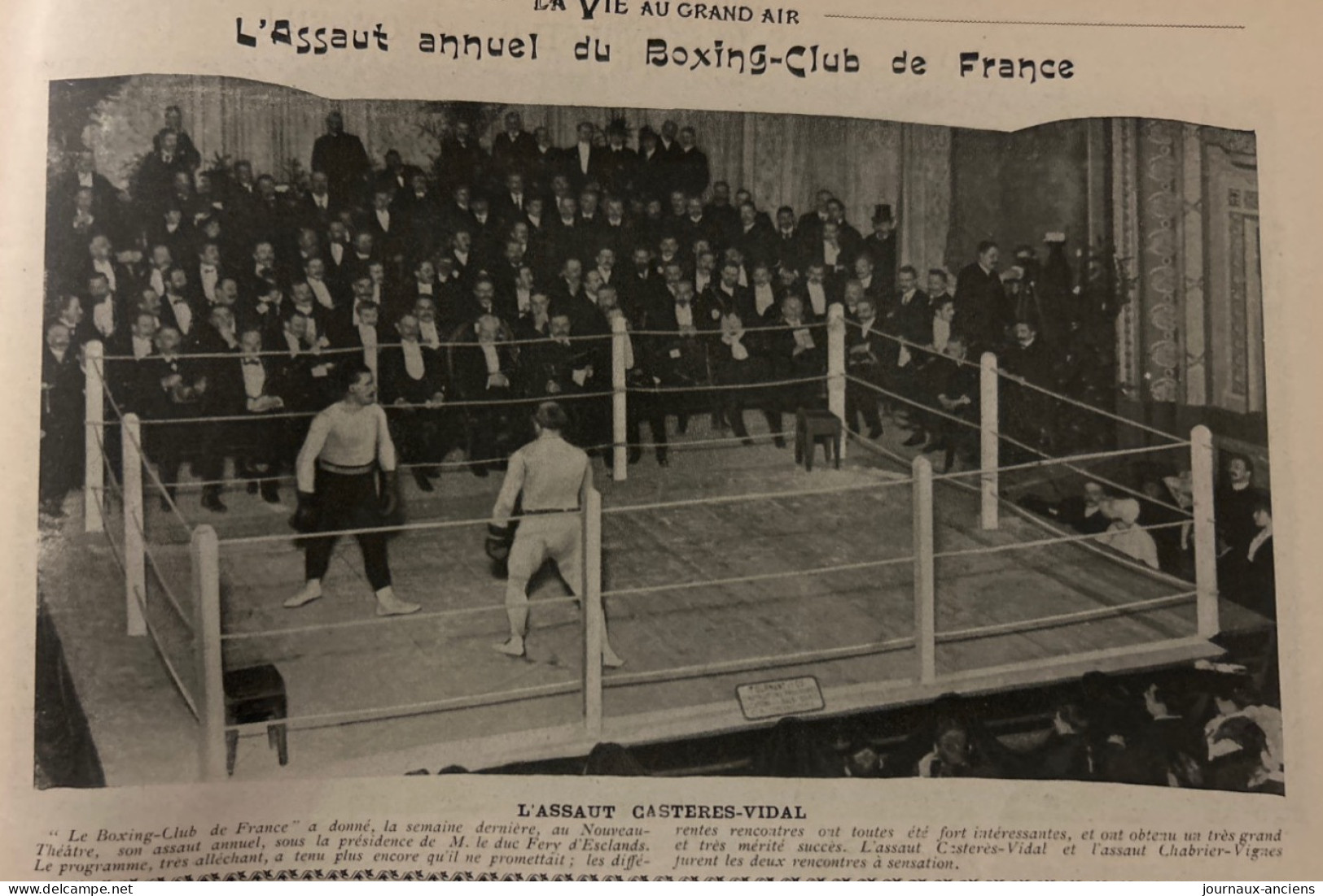 1903 BOXE - L’ASSAUT ANNUEL DU BOXING CLUB DE FRANCE - CASTERES = VIDAL - LA VIE AU GRAND AIR - Bücher