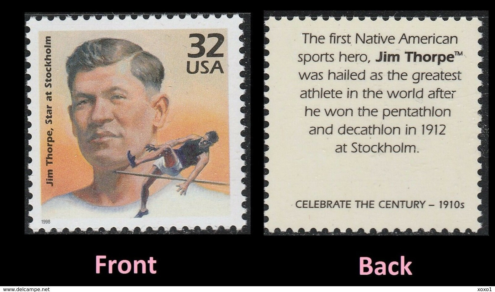 USA 1998 MiNr. 2928 Celebrate The Century Jim Thorpe (1887-1953), Athlete Sport  1v MNH ** 0,80 € - Summer 1912: Stockholm