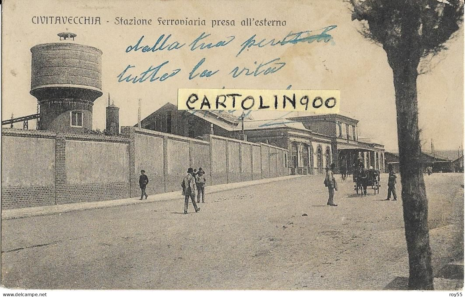 Lazio-civitavecchia Stazione Ferroviaria Presa Dall'esterno Animata Primi 900 - Civitavecchia