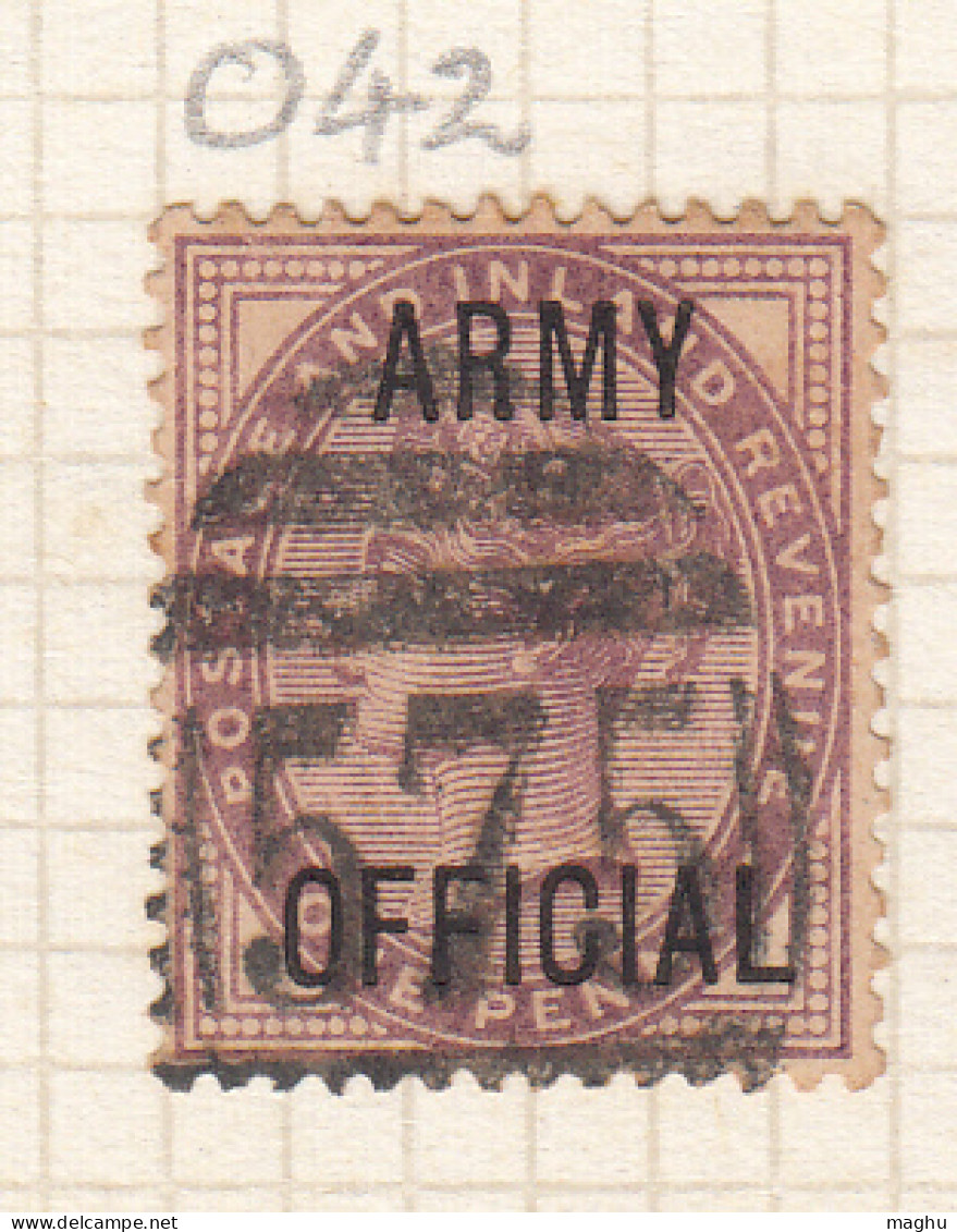 Clear Cancellation Postmark, Great Britian, 1d ARMY OFFICIAL ,  QV 1896 Used  - Dienstzegels
