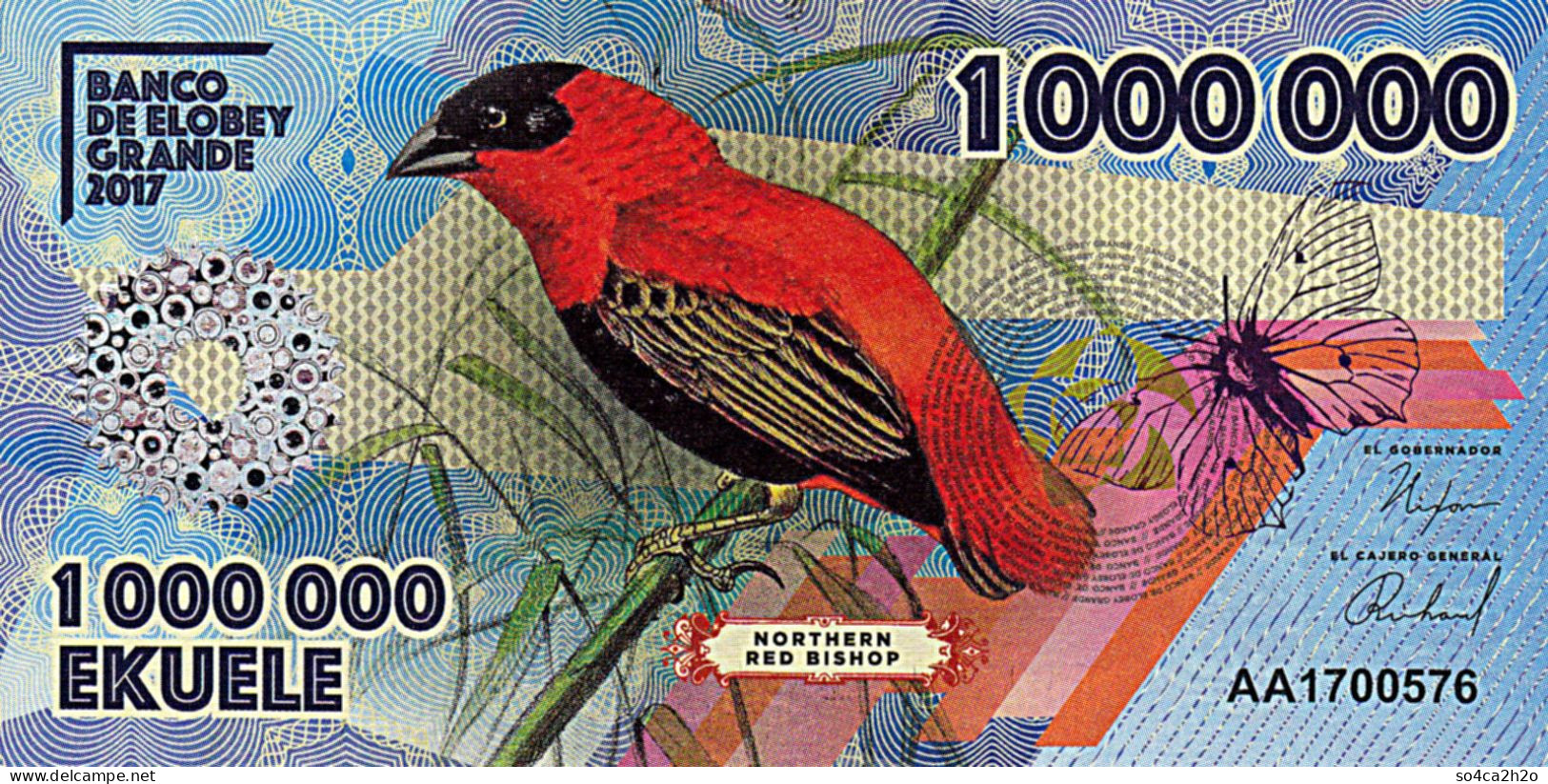 Banco De Elobey Grande 1 00 000 EKUELE 2017 L'Evêque Rouge Du Nord UNC - Aequatorial-Guinea
