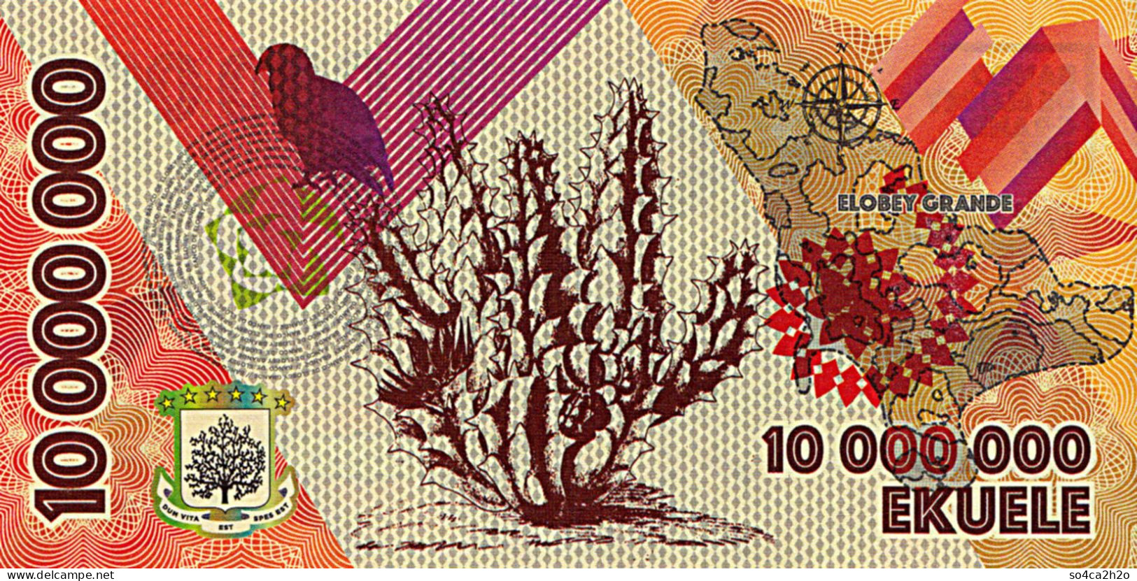 Banco De Elobey Grande 10 00 000 EKUELE 2017 Bateleur UNC - Guinea Equatoriale