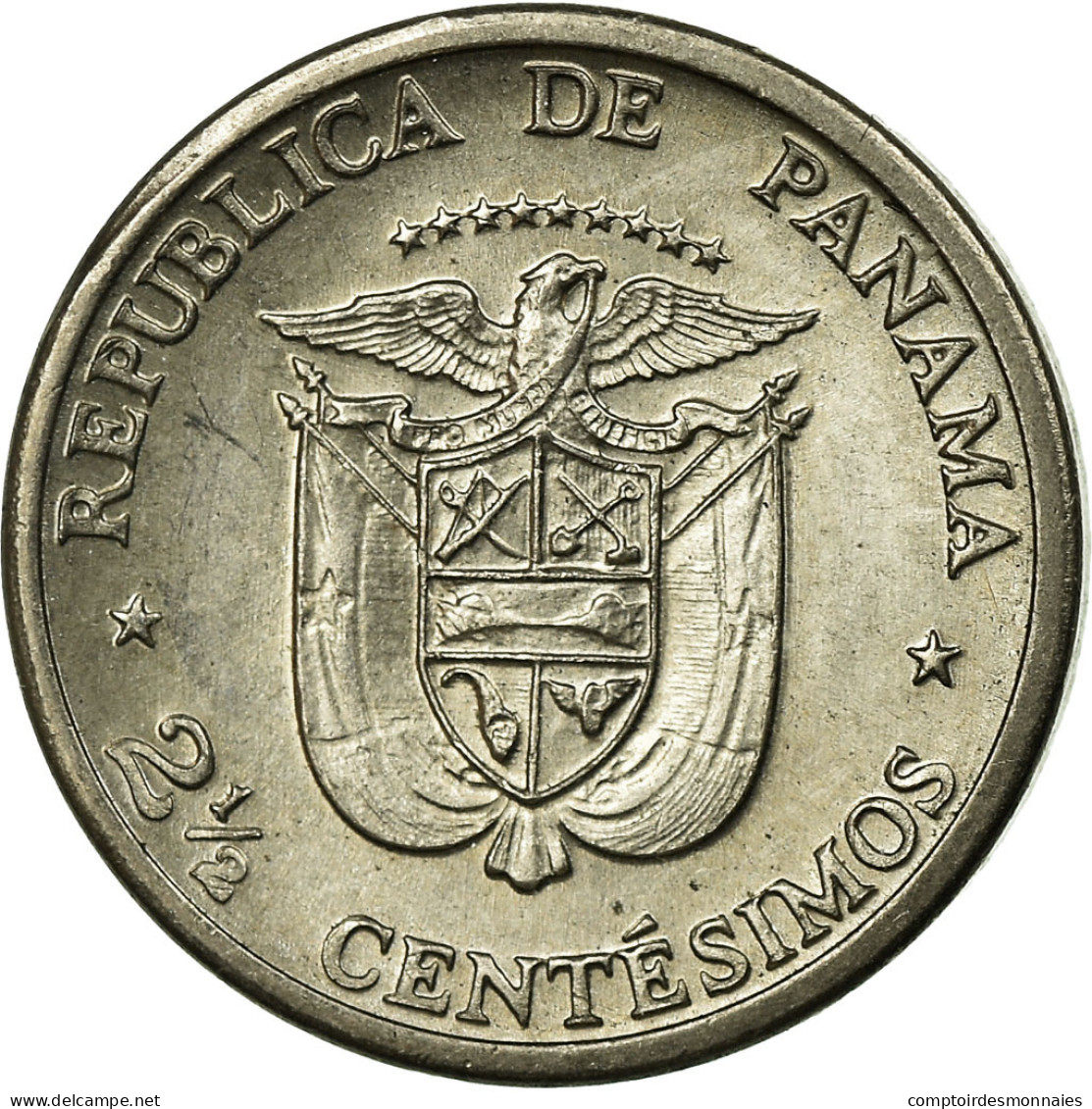 Monnaie, Panama, 2-1/2 Centesimos, 1973, TTB, Copper-Nickel Clad Copper, KM:32 - Panama