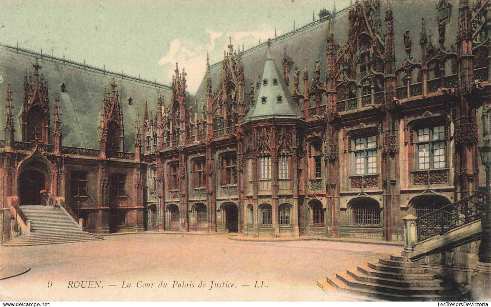 FRANCE - Rouen - La Cour Du Palais De Justice - LL - Colorisé - Carte Postale Ancienne - Rouen