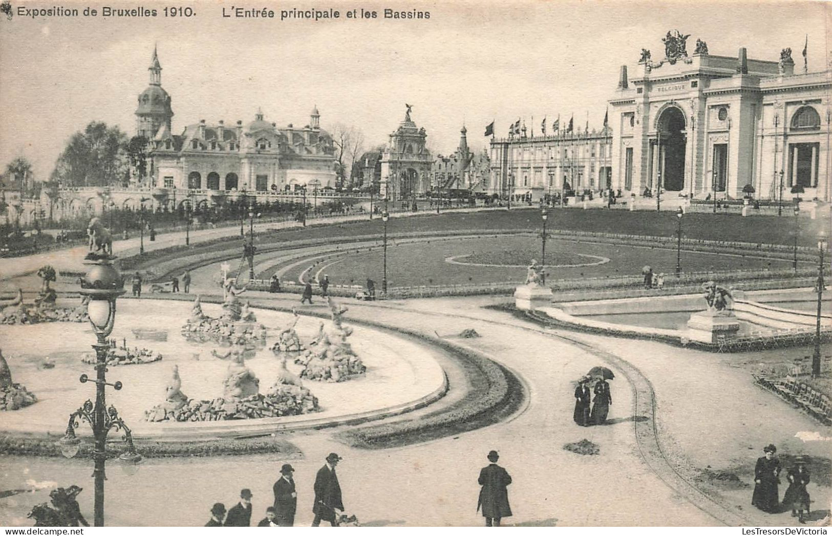 BELGIQUE - Bruxelles - L'entrée Principale Et Les Bassins - Carte Postale Ancienne - Plazas