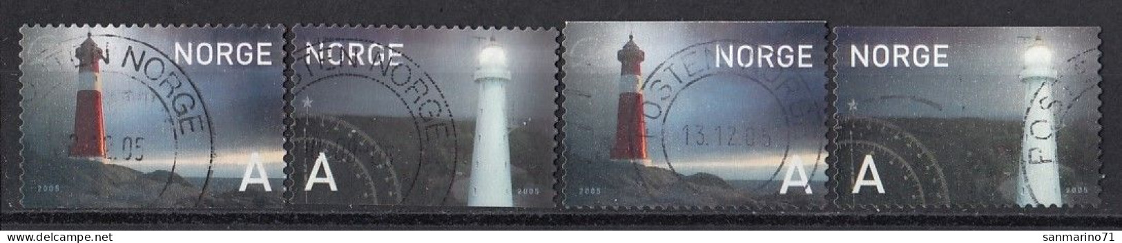 NORWAY 1546-1547,used,falc Hinged,lighthouses - Gebraucht