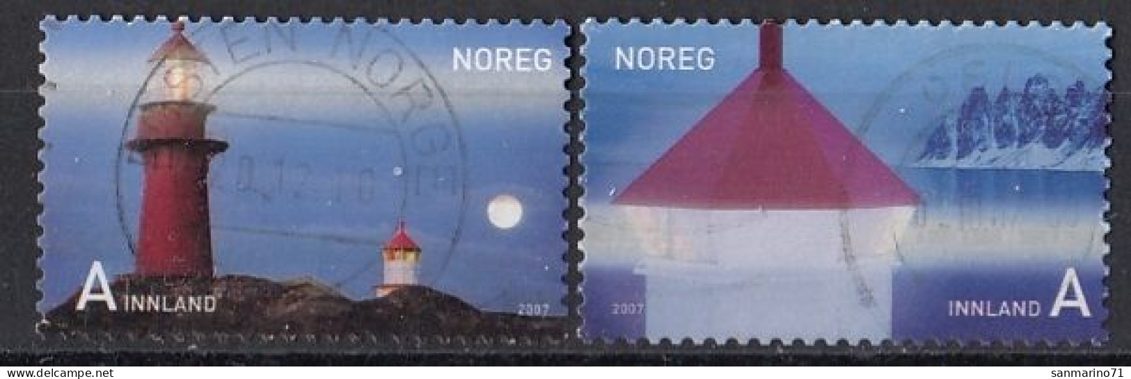 NORWAY 1621-1622,used,falc Hinged,lighthouses - Gebruikt