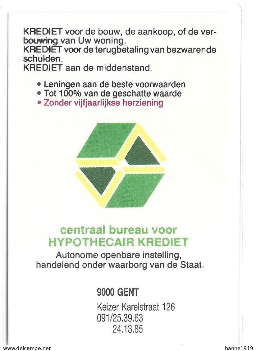 Gent Keizer Karelstraat Hypothecair Krediet Kalender 1987 Calendrier Htje - Small : 1981-90