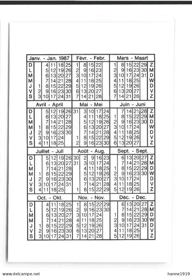 Gent Keizer Karelstraat Hypothecair Krediet Kalender 1987 Calendrier Htje - Small : 1981-90
