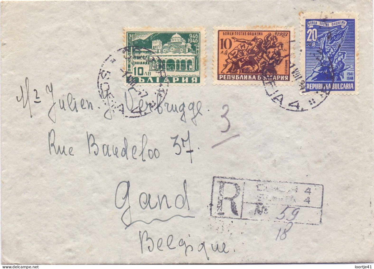 Omslag Enveloppe - Bulgaria Bulgarie - Sofia à Gand Gent - Briefe
