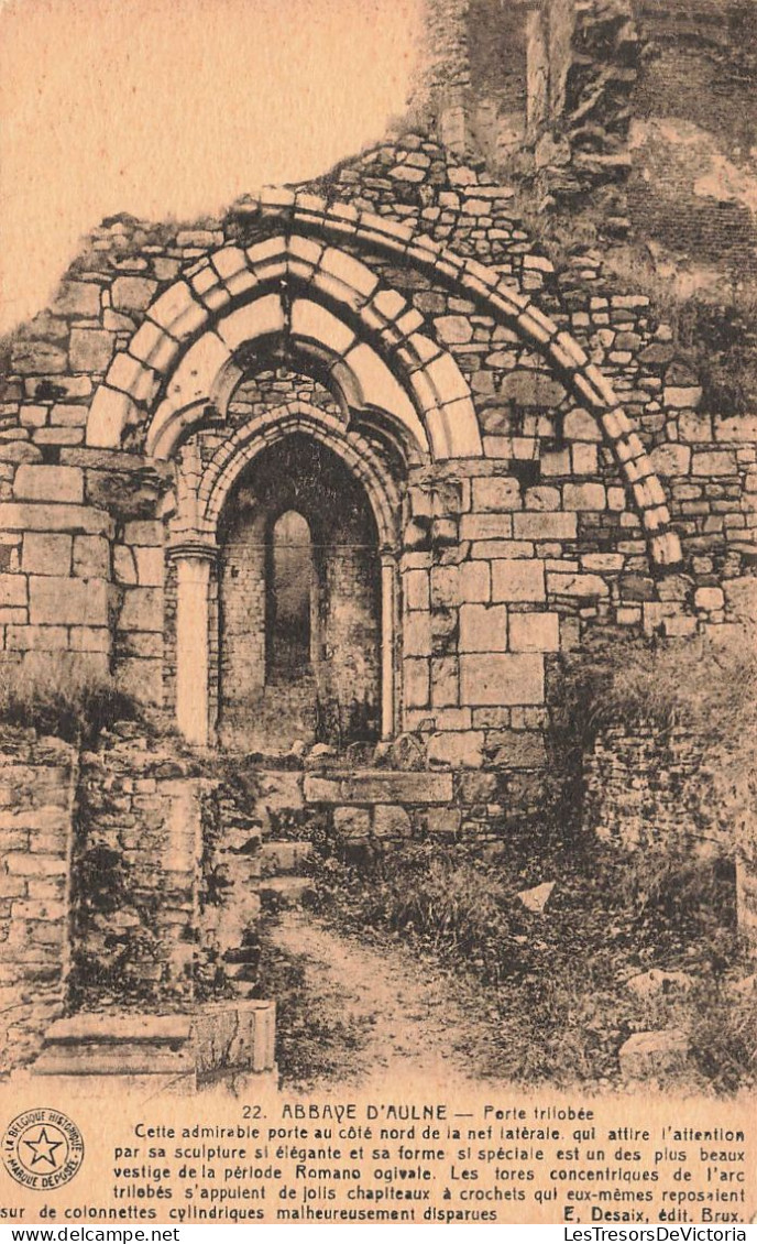 BELGIQUE - Thuin - Abbaye D'Aulne - Porte Trilobée - Carte Postale Ancienne - Thuin
