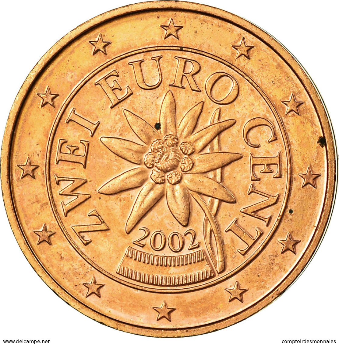 Autriche, 2 Euro Cent, 2002, SPL, Copper Plated Steel, KM:3083 - Oesterreich