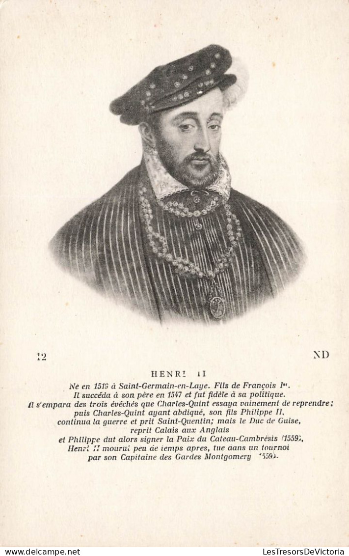 Célébrité - Peintures Et Tableaux - Portrait De Henri II - Carte Postale Ancienne - Politische Und Militärische Männer