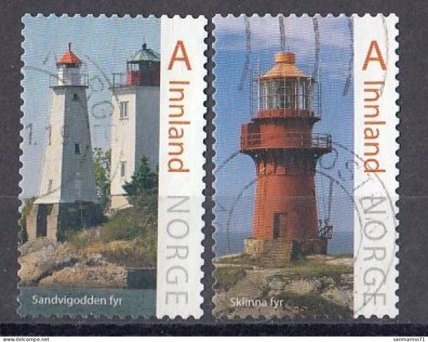 NORWAY 1921-1922,used,falc Hinged,lighthouses - Gebruikt