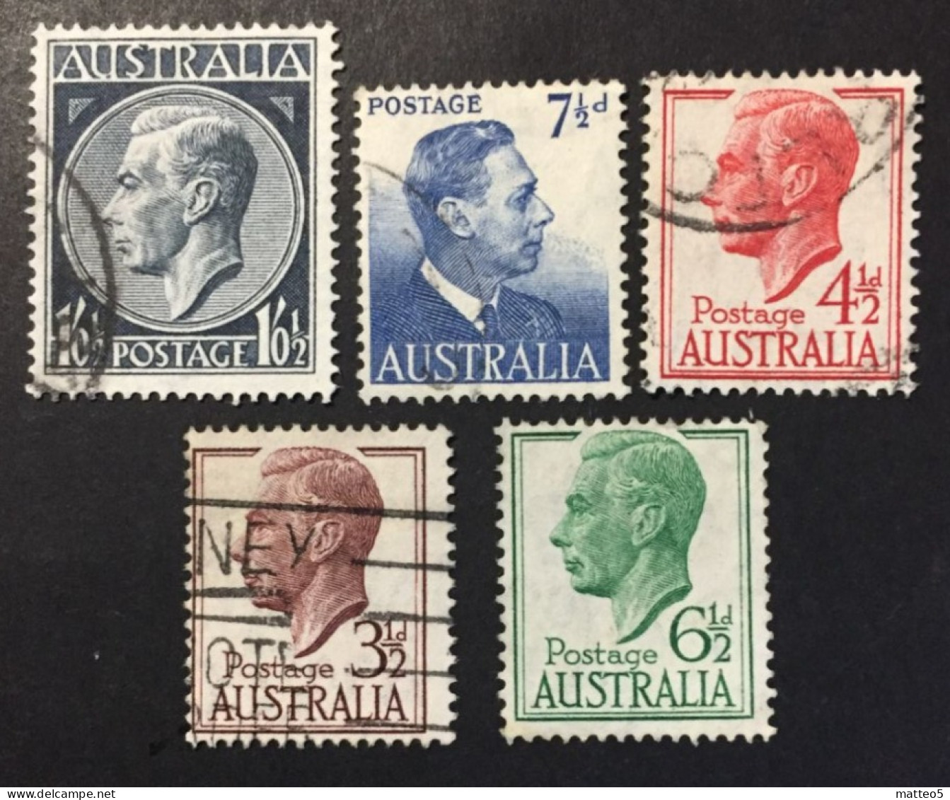 1951 /52 - Australia - King George VI - 5 Stamps - Used - Used Stamps