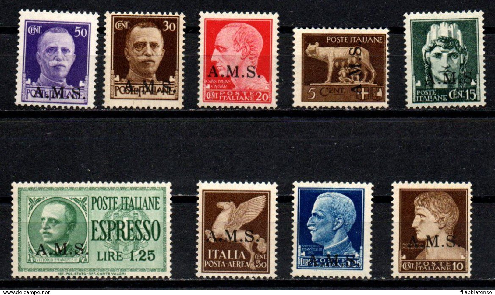 1946 - Italia - A.M.S. American Mail Service - Salerno  ------- - Ocu. Anglo-Americana: Napoles