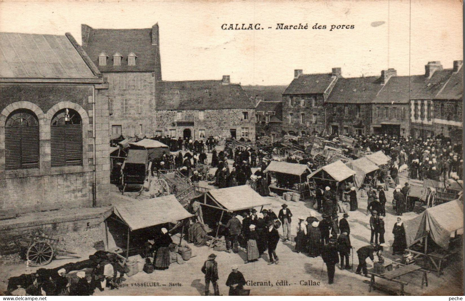 N°115305 -cpa Callac -marché Des Porcs- - Callac