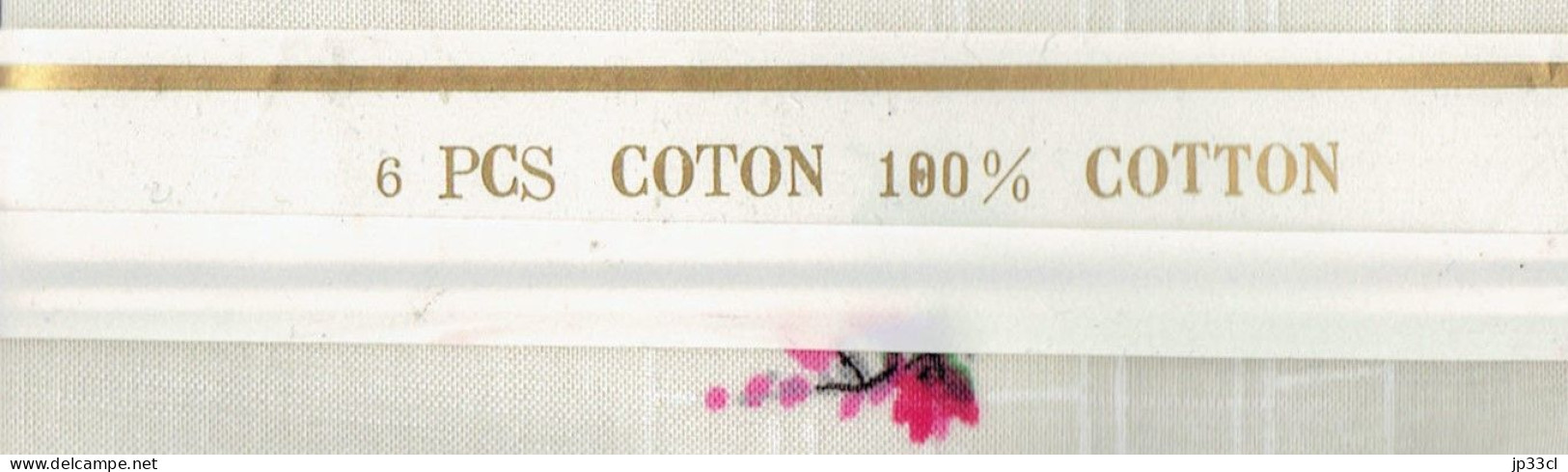 Boîte De 6 Anciens Mouchoirs - Zakdoeken (Étiquetés 6 PCS Coton 100 % Cotton)) - Handkerchiefs