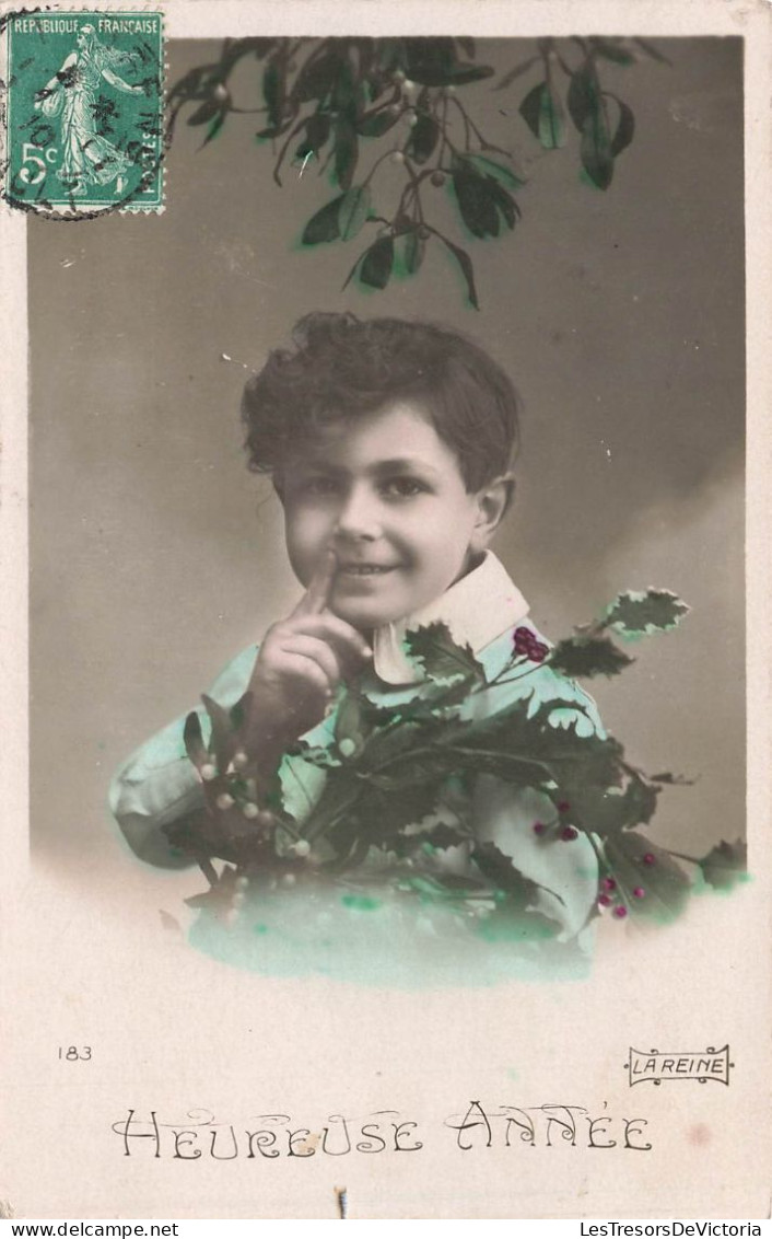 FÊTES - VŒUX - Heureuse Année - Garçon à Costume Bleu - Colorisé - Carte Postale Ancienne - Neujahr