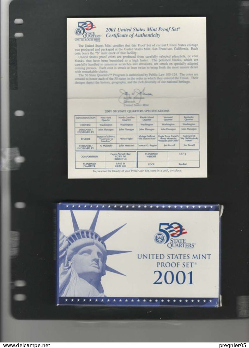 USA - 2 Coffrets Pièces Proof Set Série 2001 - Jahressets