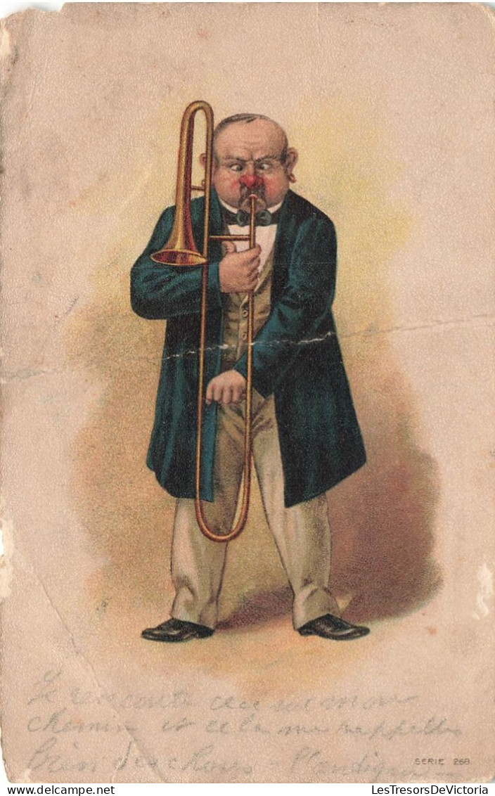 ILLUSTRATEURS - Le Musicien Soufflant Son Trombone  - Colorisé - Carte Postale Ancienne - Other & Unclassified