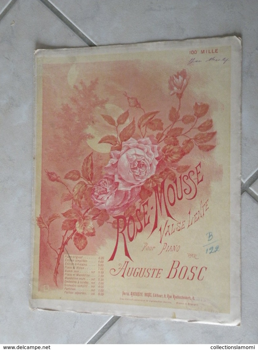 Rose Mousse -(Musique Auguste Bocs) - Partition (Piano) - Instruments à Clavier