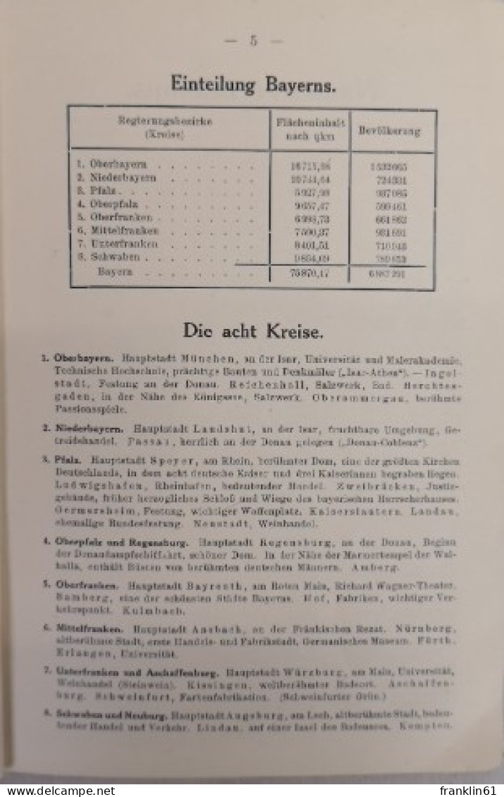 No. 9. Bayern. 16 Farbige Spezialkarten Mit Text Und Namensverzeichnis Des Bayerischen Gebietes. - Mappemondes