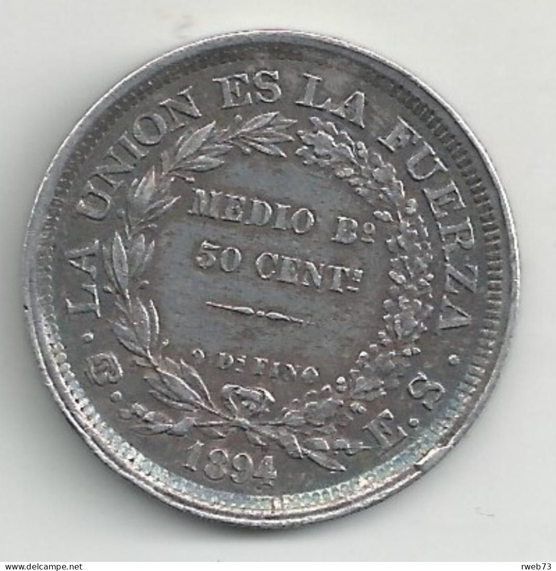 BOLIVIE - 50 Centavos - 1894 - TB/TTB - Bolivia