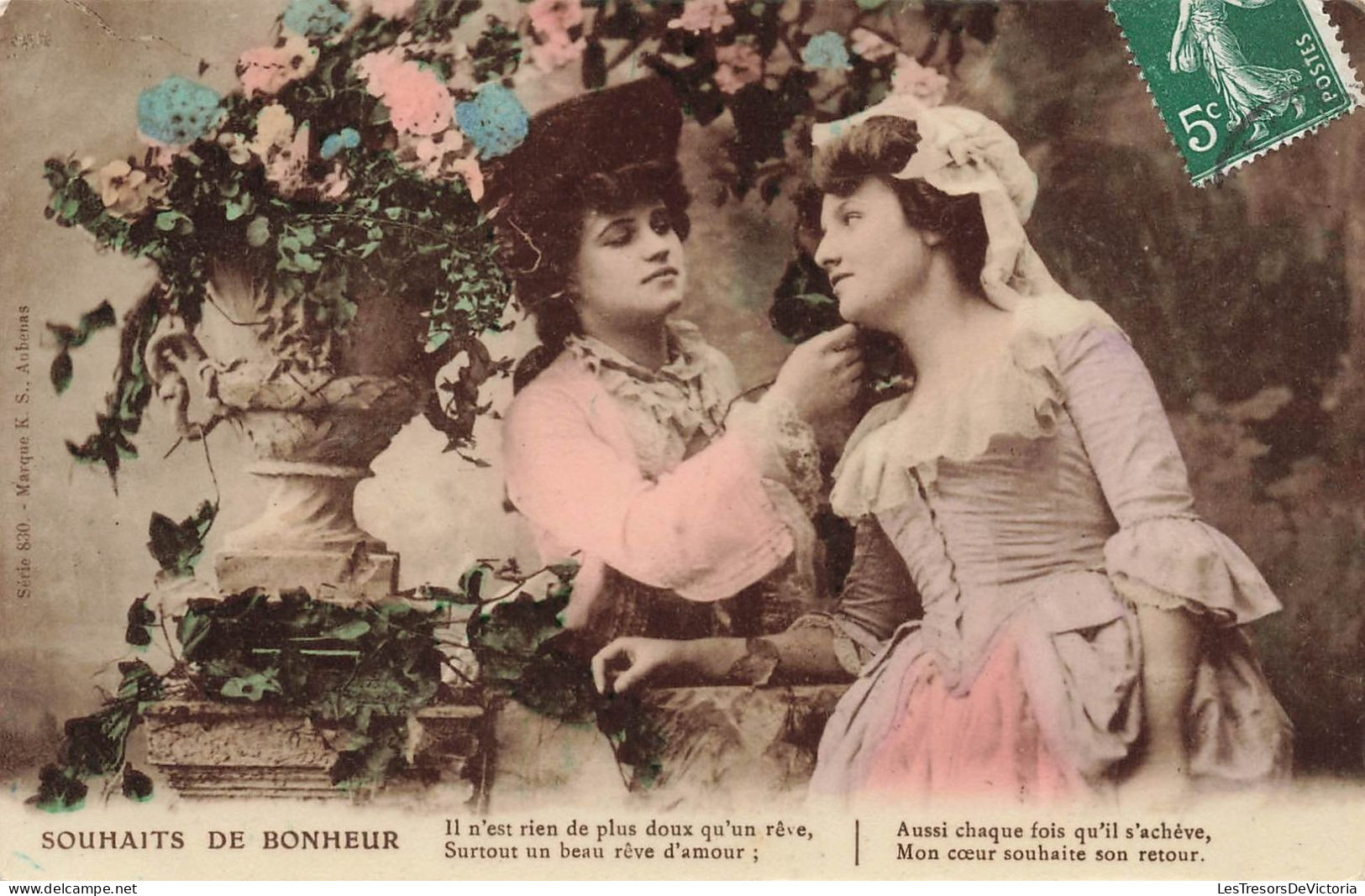 FÊTES - VŒUX - Souhaits De Bonheur - Femmes - Colorisé - Carte Postale Ancienne - Altri & Non Classificati