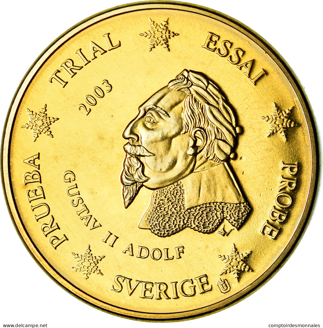 Suède, 50 Euro Cent, 2003, Unofficial Private Coin, SPL, Laiton - Privatentwürfe