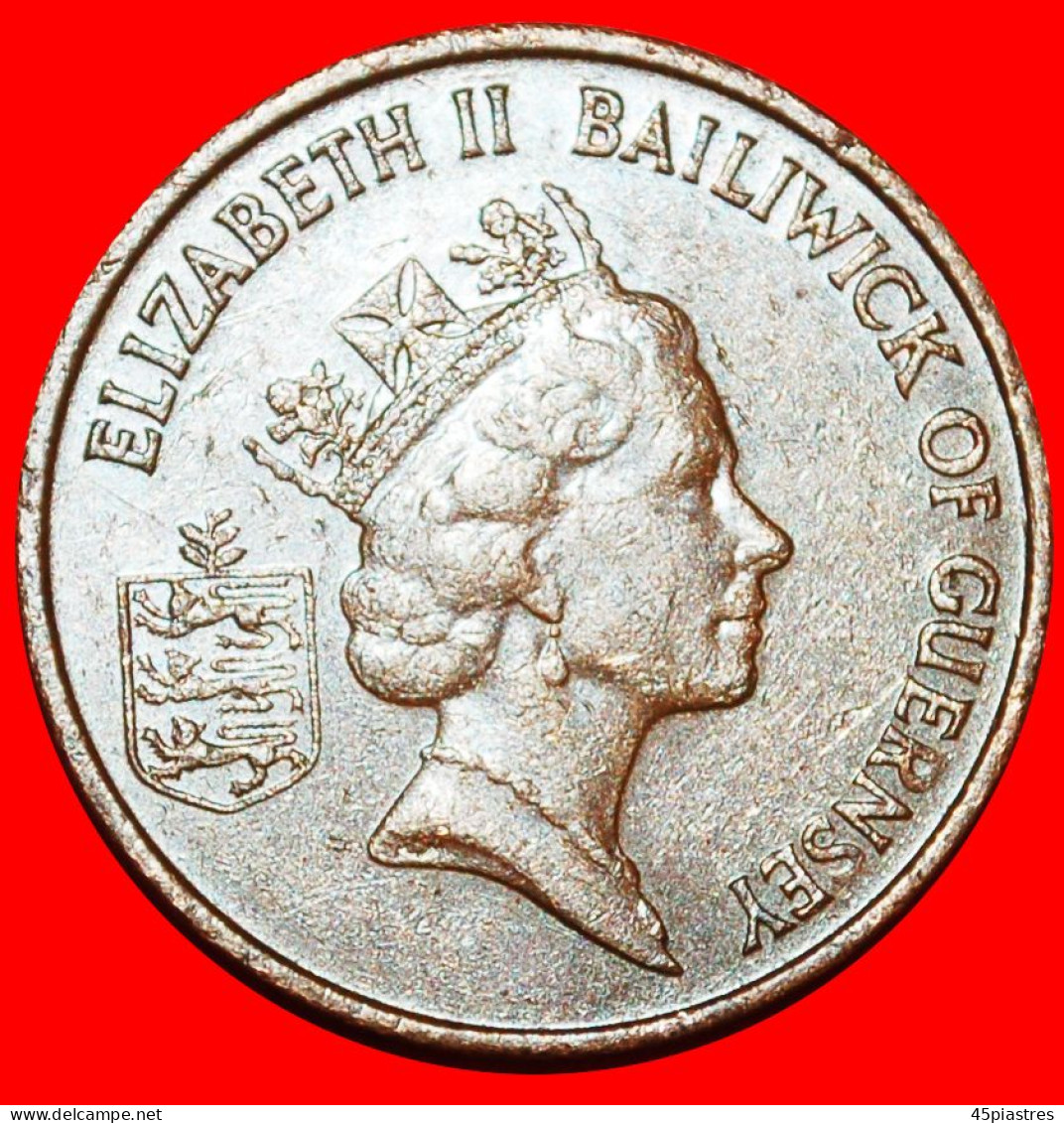 * GREAT BRITAIN (1985-1990): GUERNSEY  1 PENNY 1986 CRAB FAO! ELIZABETH II (1953-2022)  · LOW START · NO RESERVE! - Guernesey