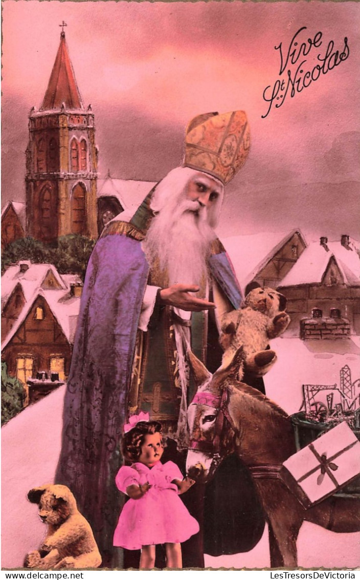 FÊTES ET VOEUX - Saint Nicolas -  Saint Nicolas Avec Des Jouets Et Des Cadeaux - Colorisé - Carte Postale Ancienne - Saint-Nicolas
