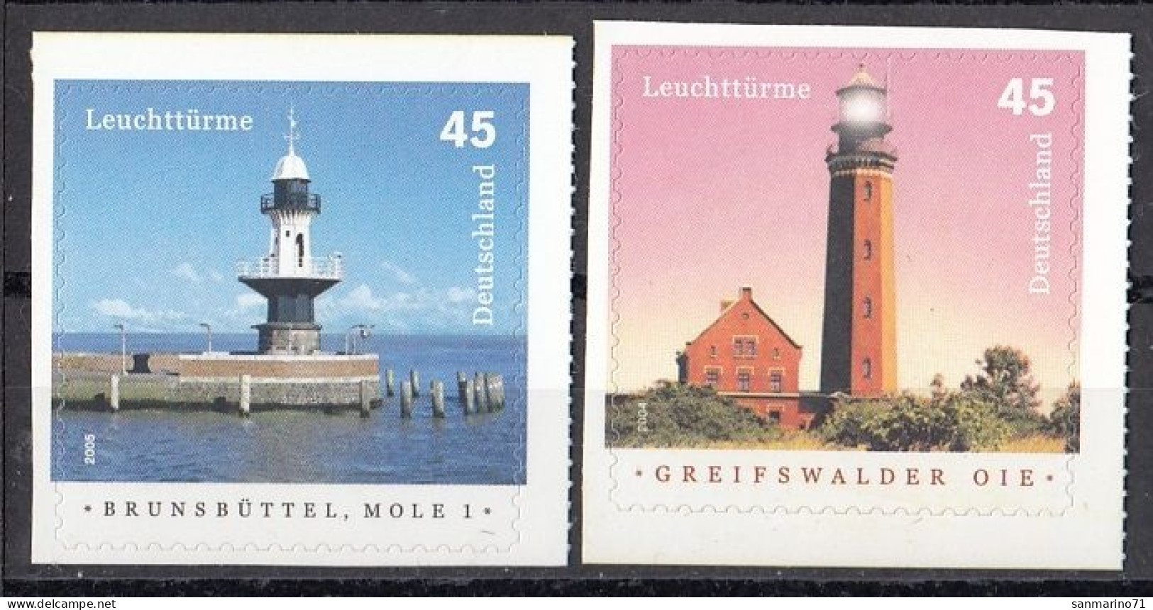 GERMANY Bundes 2478-2479,unused,label Stamps,lighthouses - Ungebraucht