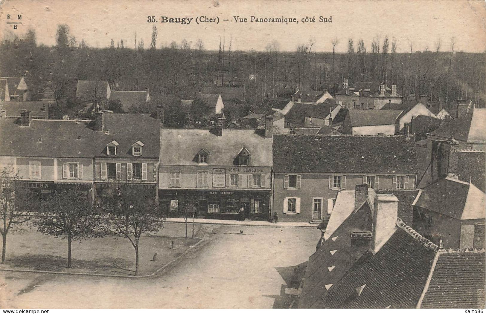 Baugy * Place , Vue Panoramique Du Village , Côté Est * Commerce Magasin Henri LEMEUTHE - Baugy