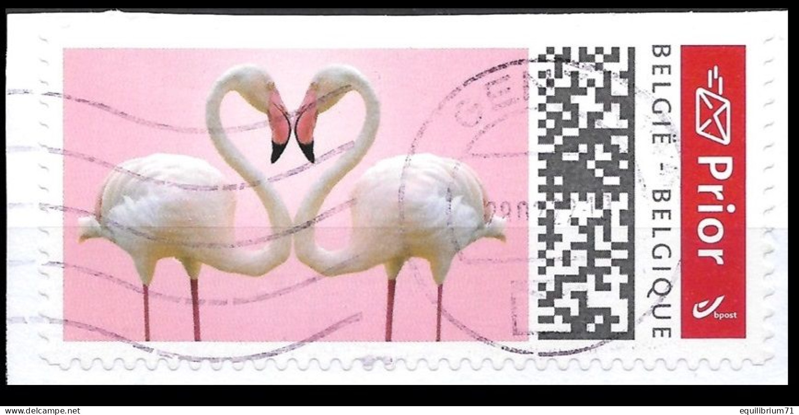 DUOSTAMP° / MYSTAMP°  - Happy Prior 2020 - Flamants Roses / Flamingovogels / Rosa Flamingos - SPECIAL EDITION - Afgestempeld