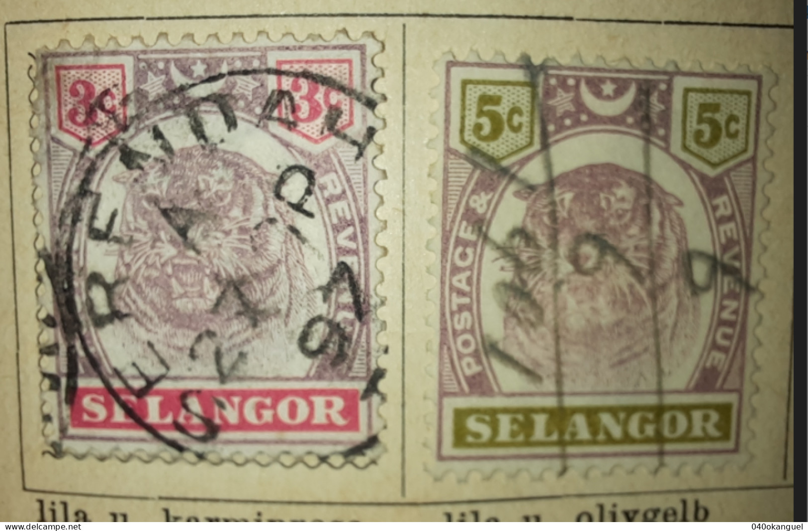 Selangor -  2 Marken Von 1895 Gem. Scan. - Selangor