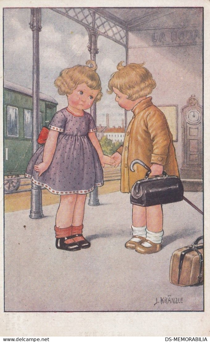 Josef Kranzle - Children At Train Station - Kränzle