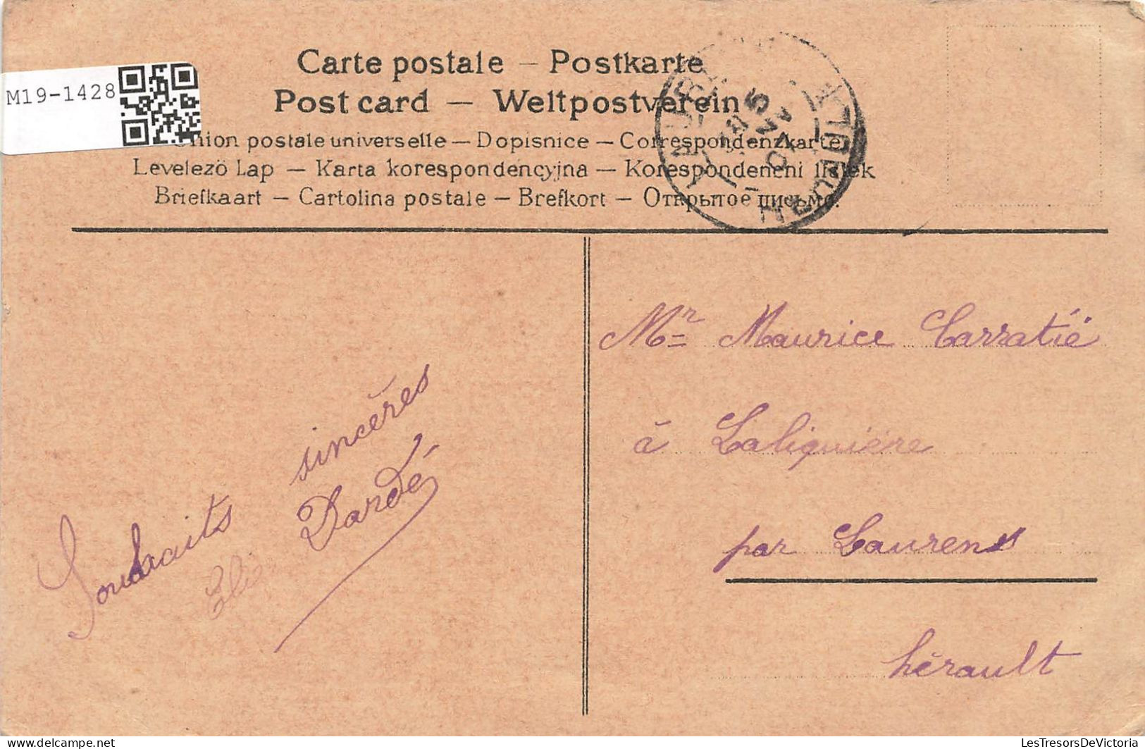 FÊTES - VŒUX - Offert Par Le Cœur - Vase Et Fleurs - Colombe Portant Une Lettre - Colorisé - Carte Postale Ancienne - Altri & Non Classificati