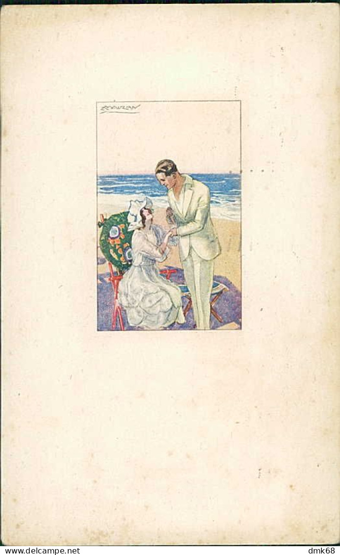 MAUZAN SIGNED 1930s POSTCARD - COUPLE & SEA - EDIT DELL'ANNA & GASPARINI - N. 462M/1 (5000) - Mauzan, L.A.