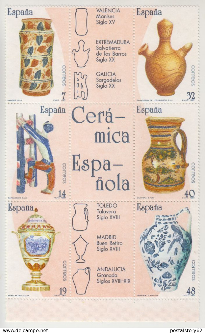 Spagna , Ceramica Spagnola  1987 - Blocs & Hojas