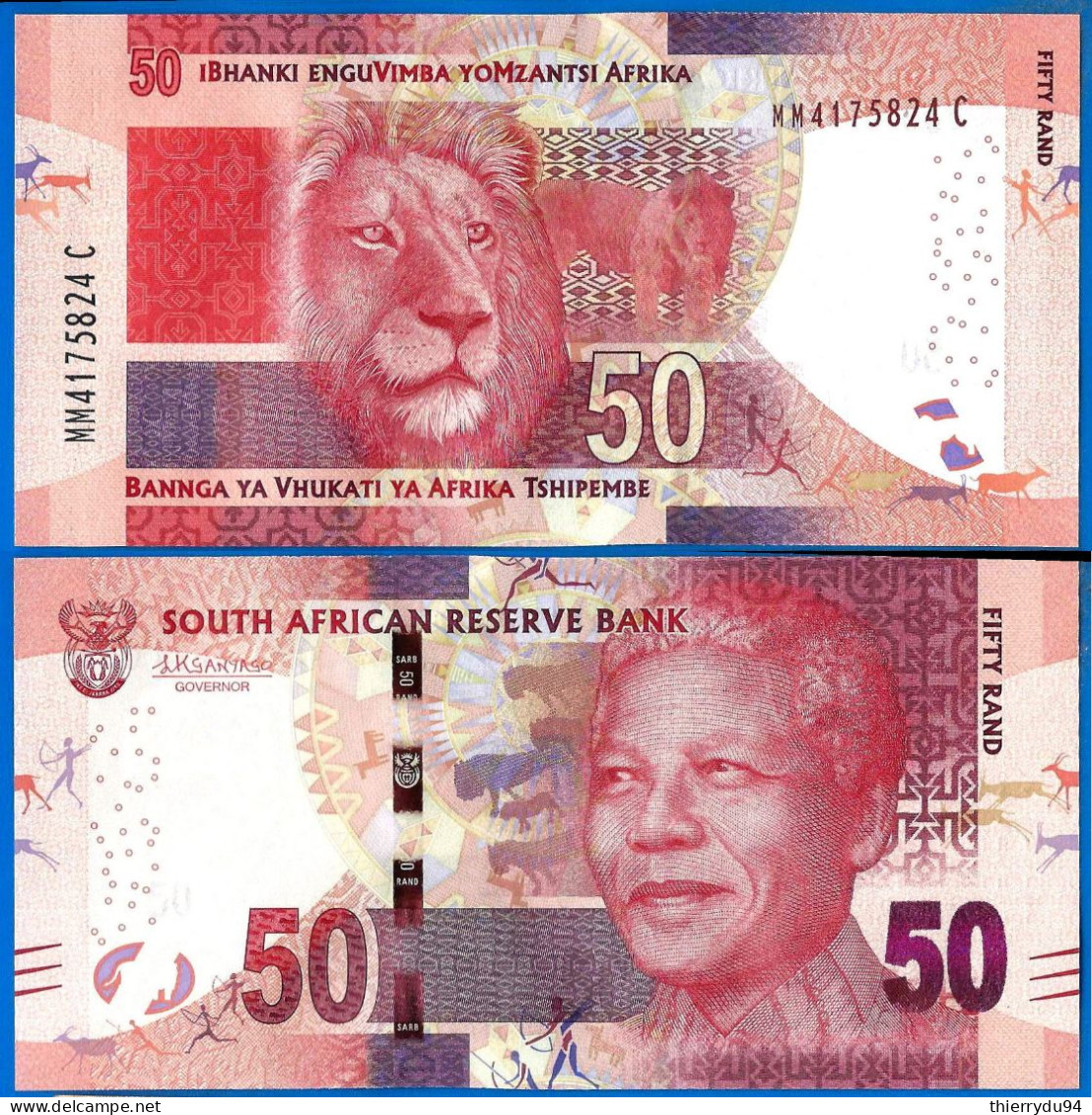 Afrique Du Sud 50 Rand 2015 Neuf UNC Nelson Mandela Animal South Africa Que Prix + Port Billets Rands Paypal Crypto OK - Sudafrica