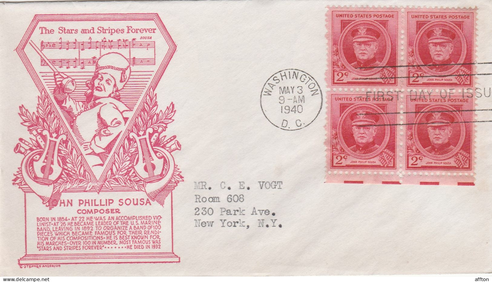 United States 1940 FDC Mailed Block Of 4 Stamps - 1851-1940