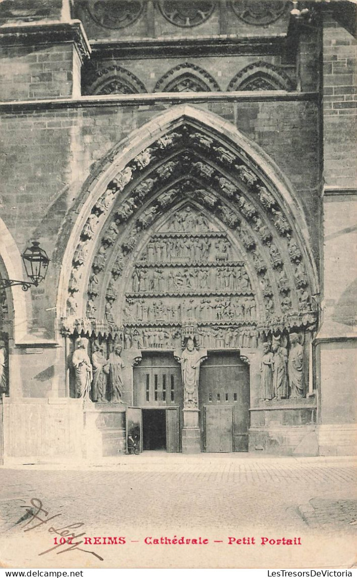 FRANCE - Reims - Cathédrale - Petit Portail - Carte Postale Ancienne - Reims