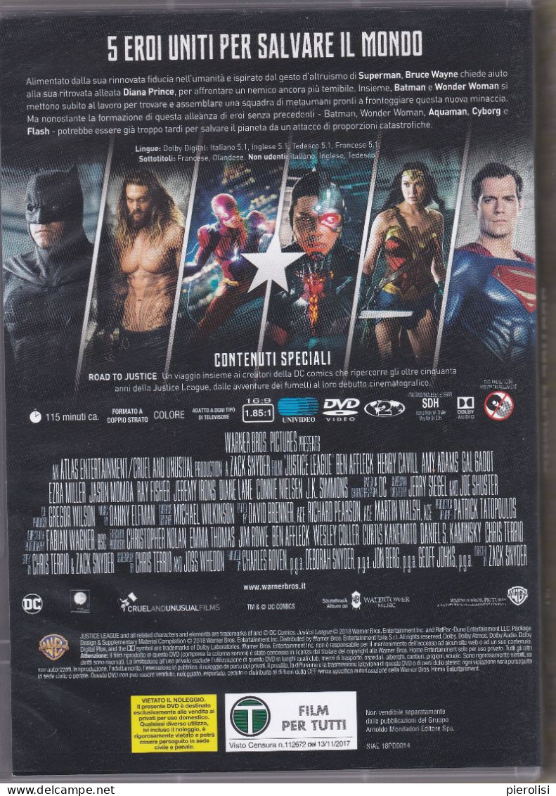 25 - JUSTICE LEAGUE Di Zack Snyder Con Ben Affleck, Henry Cavill, Amy Adams. Jeremy Irons, Connie Nielsen - Sciences-Fictions Et Fantaisie