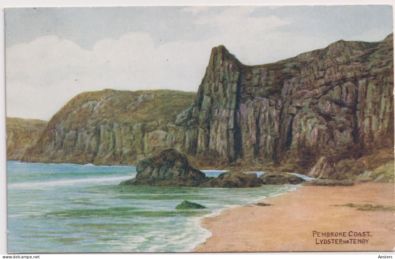 Lydstep Near Tenby; Pembroke Coast - Not Circulated. (Salmon Series) - Pembrokeshire