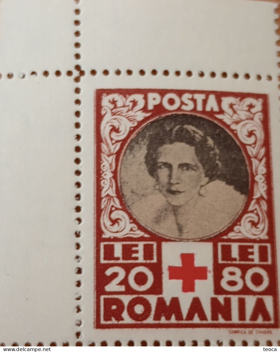 Stamps Errors Romania 1945 Redd Criss Printed With Point Next To The Cross Unused - Varietà & Curiosità