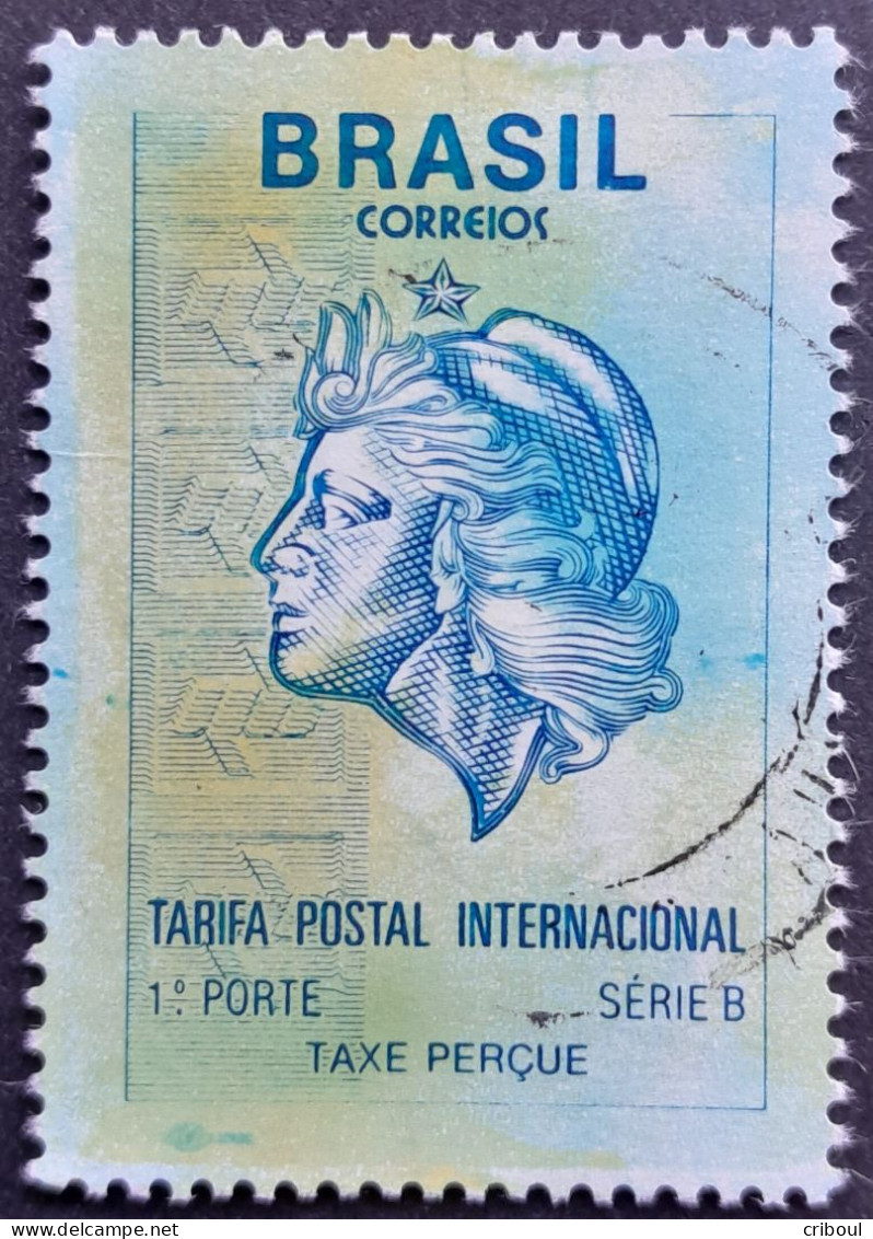 Bresil Brasil Brazil 1993 Tarif Postal International Taxe Perçue Allégorie Liberté Liberty Yvert 2145 O Used - Used Stamps